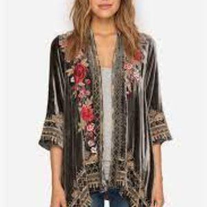 MERI VELVET DRAPED CARDIGAN